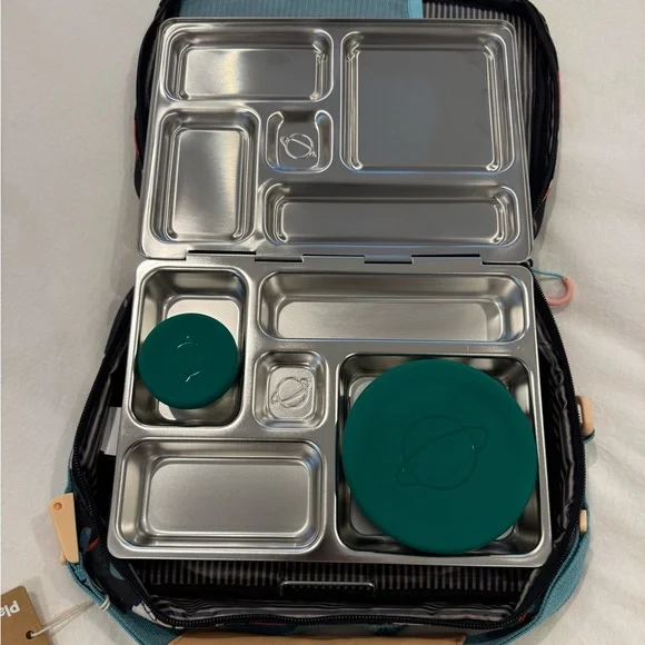 PlanetBox Stainless Steel Lunchbox with Space-Themed Bag - Picture 4 of 7